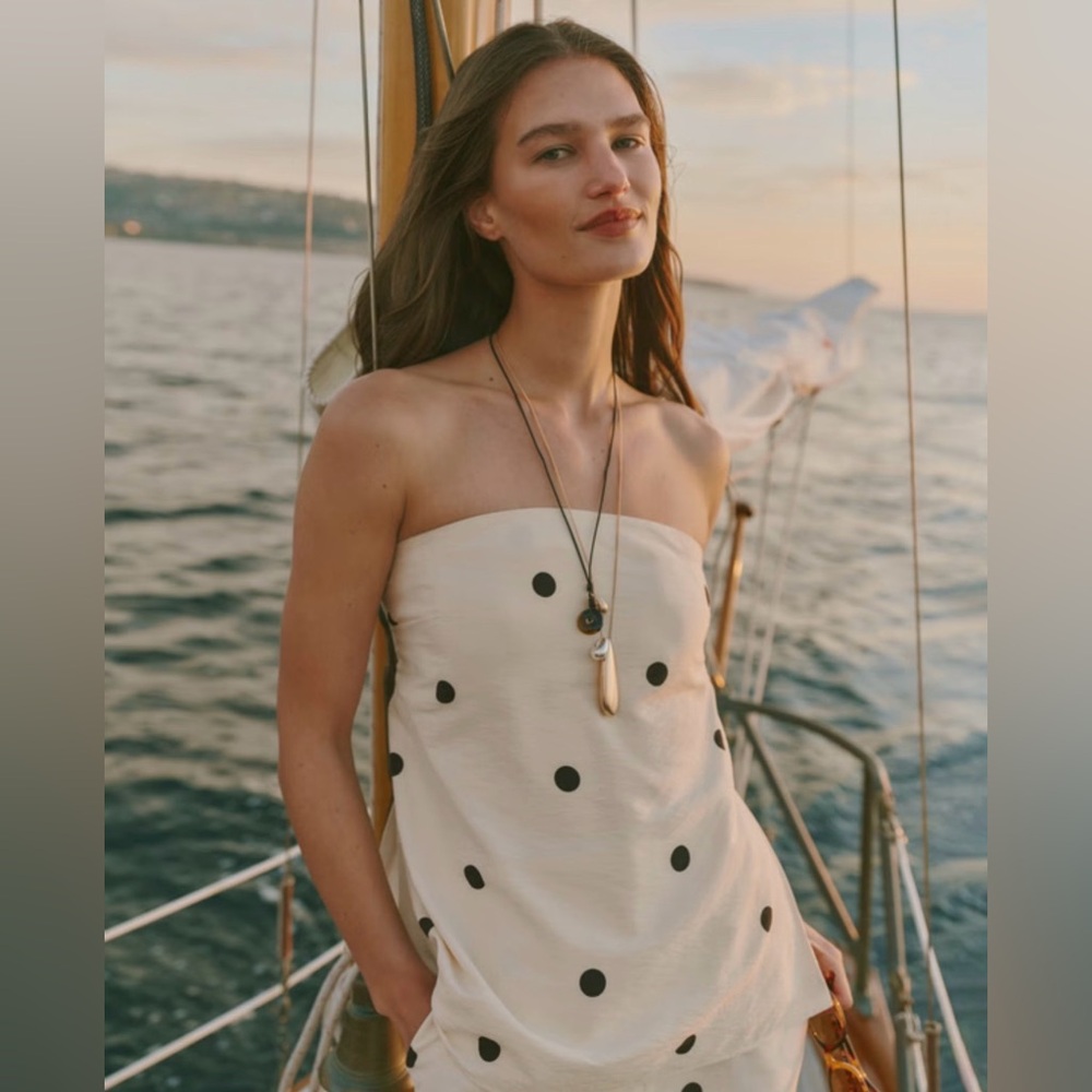 Strapless Polka Dot Top